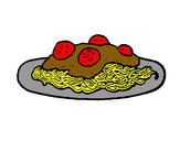 Dibujo Espaguetis con carne pintado por magalilali