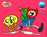 Dibujo Finn y Jake pintado por nikomagda