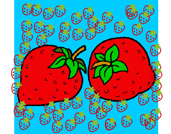 Dibujo fresas pintado por ISABELINA