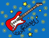 Dibujo Guitarra y estrellas pintado por luu42