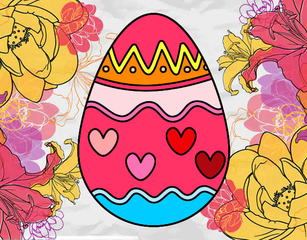 Dibujo Huevo con corazones pintado por ISABELINA