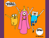 Dibujo Jake, Princesa Chicle y Finn pintado por zandylula