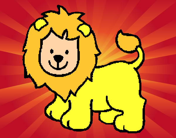Dibujo León feliz pintado por alondra248