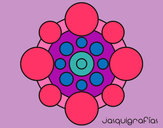 Dibujo Mandala con redondas pintado por maitena