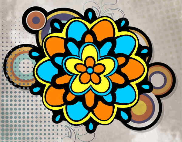 Dibujo Mándala con una flor pintado por alondra248