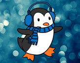 Dibujo Pingüino con bufanda pintado por DaniYPikin