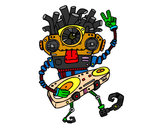 Dibujo Robot DJ pintado por terete