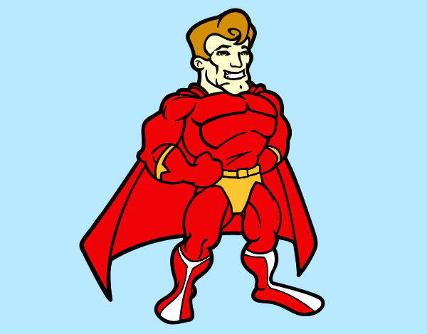 Dibujo Superhéroe musculado pintado por macho