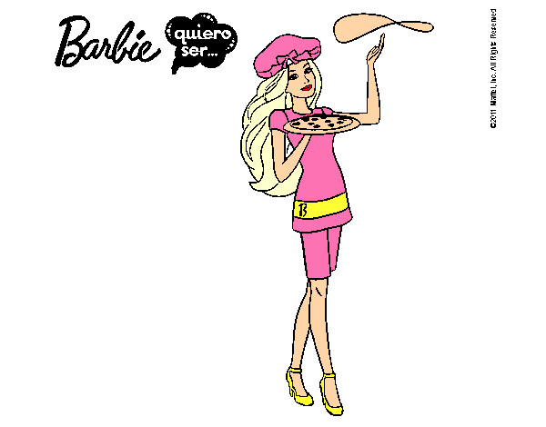 Dibujo Barbie cocinera pintado por cotiza