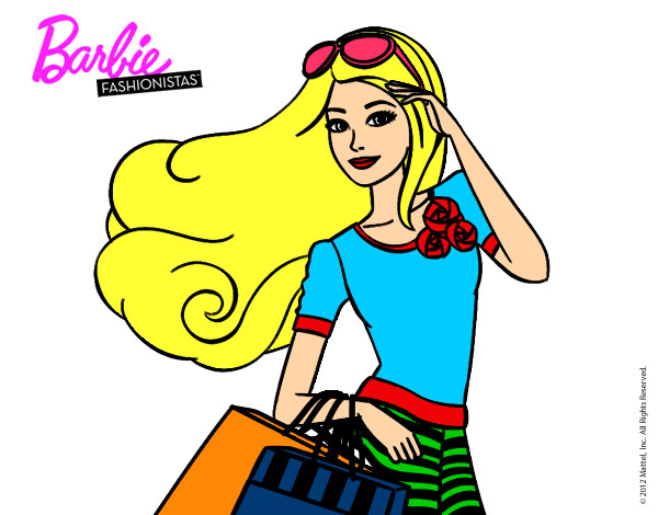 Dibujo Barbie con bolsas pintado por LuliTFM