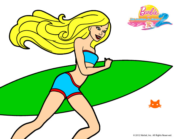 Dibujo Barbie corre al agua pintado por LuliTFM
