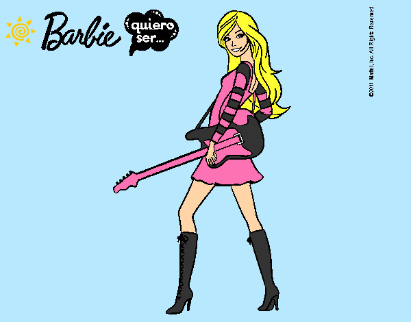 Dibujo Barbie la rockera pintado por brenjacqui