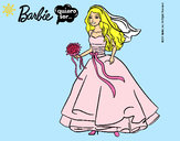 Dibujo Barbie vestida de novia pintado por brenjacqui