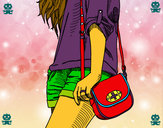 Dibujo Chica con bolso pintado por maria333