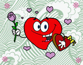 Dibujo Corazón con caja de bombones pintado por TONOYBETO