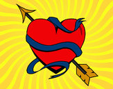 Dibujo Corazón con flecha III pintado por disogori