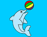 Dibujo Delfín jugando con una pelota pintado por brenjacqui