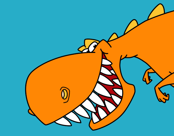 Dibujo Dinosaurio de dientes afilados pintado por charito