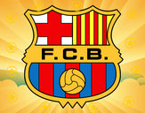Dibujo Escudo del F.C. Barcelona pintado por branex