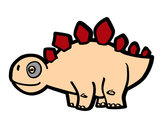 Dibujo Estegosaurio joven pintado por espacial