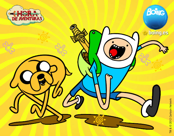 Dibujo Finn y Jake pintado por tessa27