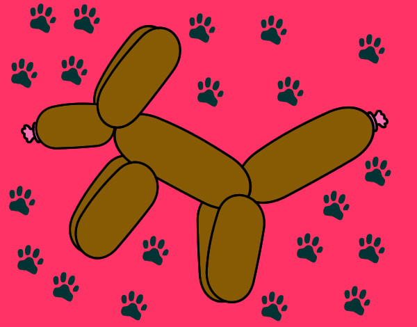 Dibujo Globo con forma de perro pintado por violartina