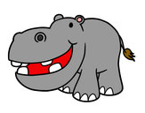 Dibujo Hipopótamo pequeño pintado por megabenj22