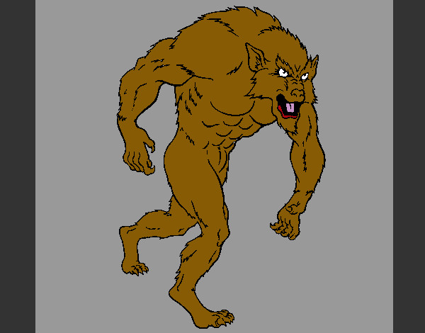 Dibujo Hombre lobo pintado por siberiano