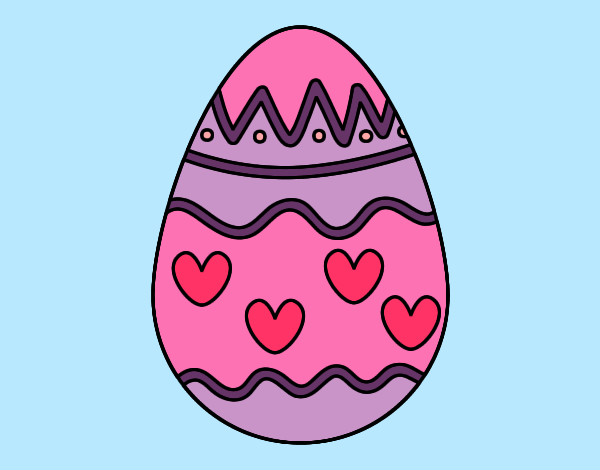 Dibujo Huevo con corazones pintado por luu42