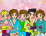 Dibujo Los chicos de One Direction pintado por Cristal1