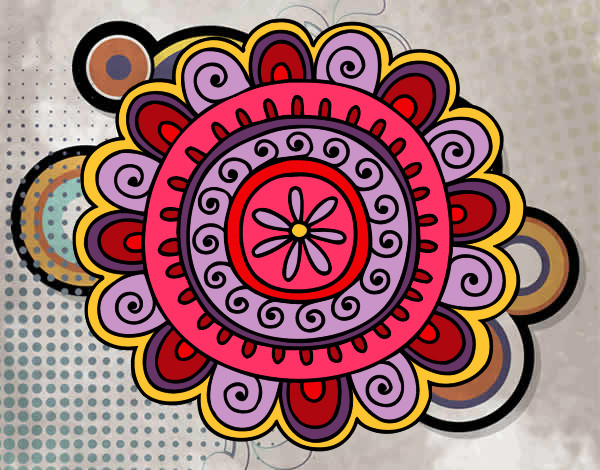 Dibujo Mandala alegre pintado por pitusanche