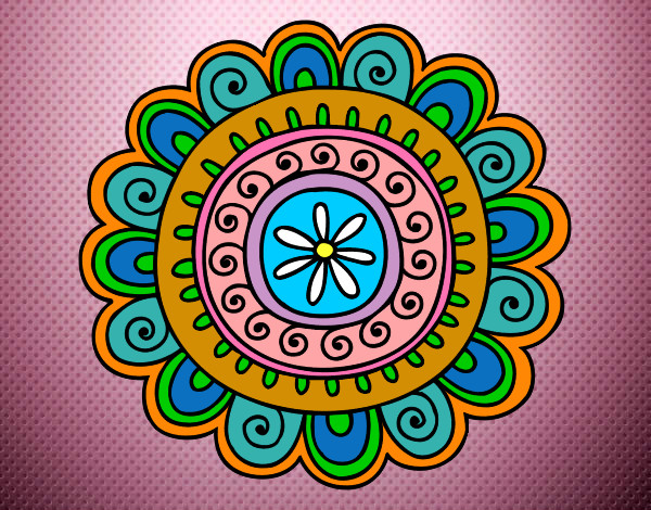 Dibujo Mandala alegre pintado por Vale11