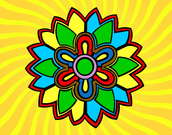 Dibujo Mándala con forma de flor weiss pintado por Nicomenya