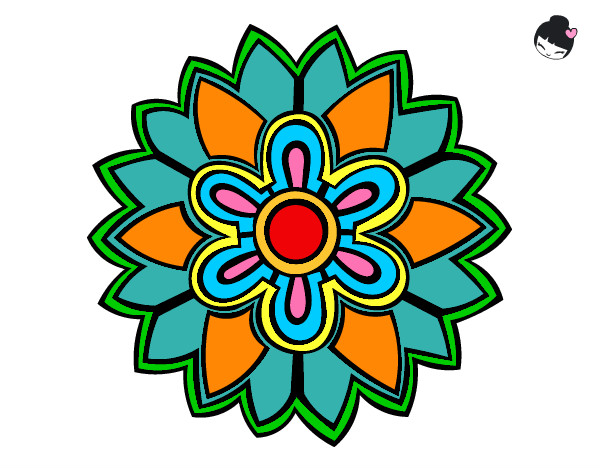 Dibujo Mándala con forma de flor weiss pintado por Virvi