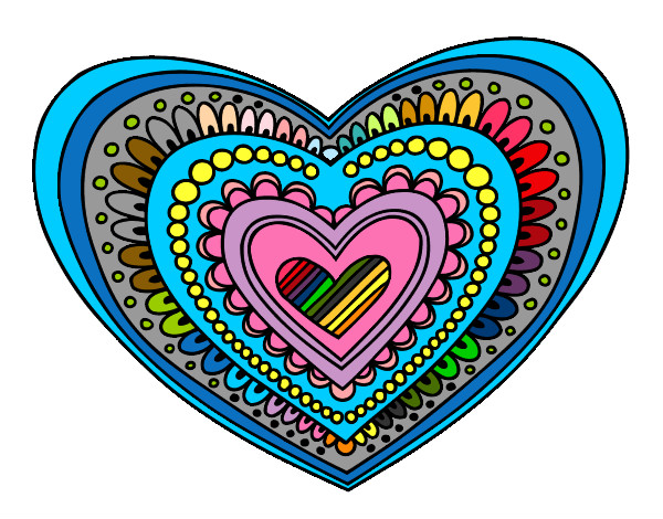 Dibujo Mandala corazón pintado por abrilfore