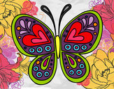 Dibujo Mandala mariposa pintado por Anusca