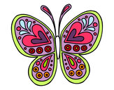 Dibujo Mandala mariposa pintado por bonitita