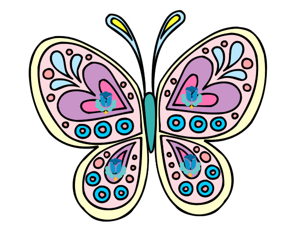 Dibujo Mandala mariposa pintado por Kime