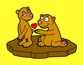Dibujo Pareja de osos enamorados pintado por cance