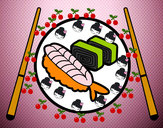 Dibujo Plato de Sushi pintado por rocio2004