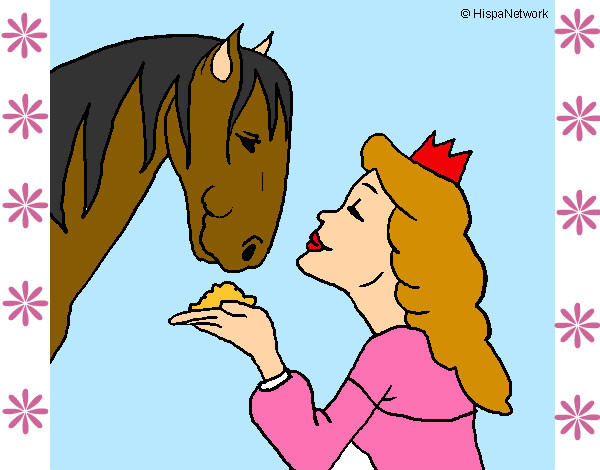 Dibujo Princesa y caballo pintado por Yeleni113