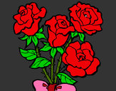 Dibujo Ramo de rosas pintado por luchii