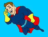 Dibujo Superhéroe volando pintado por martinedu