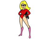 Dibujo Superheroina pintado por abrilfore