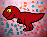 Dibujo Tiranosaurio rex joven pintado por espacial