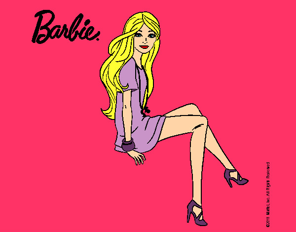 Dibujo Barbie sentada pintado por DiamondIre