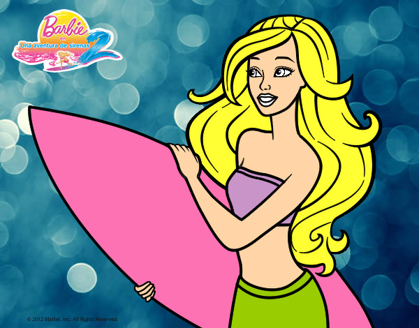 Dibujo Barbie va a surfear pintado por lolaxxx
