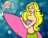Dibujo Barbie va a surfear pintado por lolaxxx