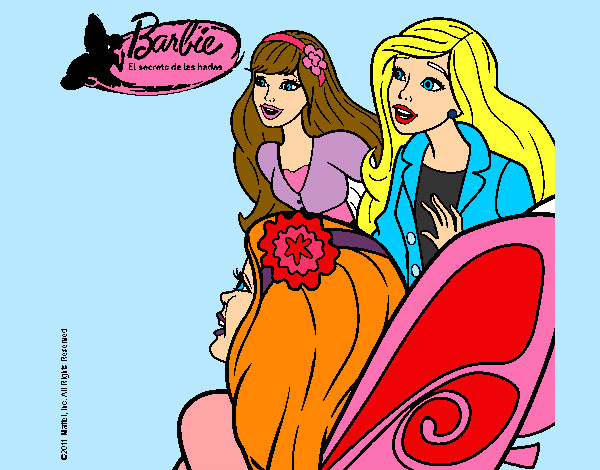 Dibujo Barbie y sus amigas sorprendidas pintado por cotiza