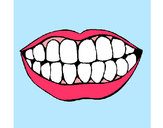 Dibujo Boca y dientes pintado por flormaria